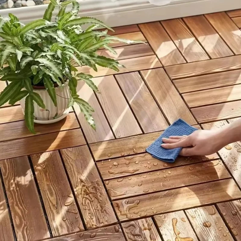 Solid Wood Flooring Balcony Bathroom Courtyard DIY Garden Terrace