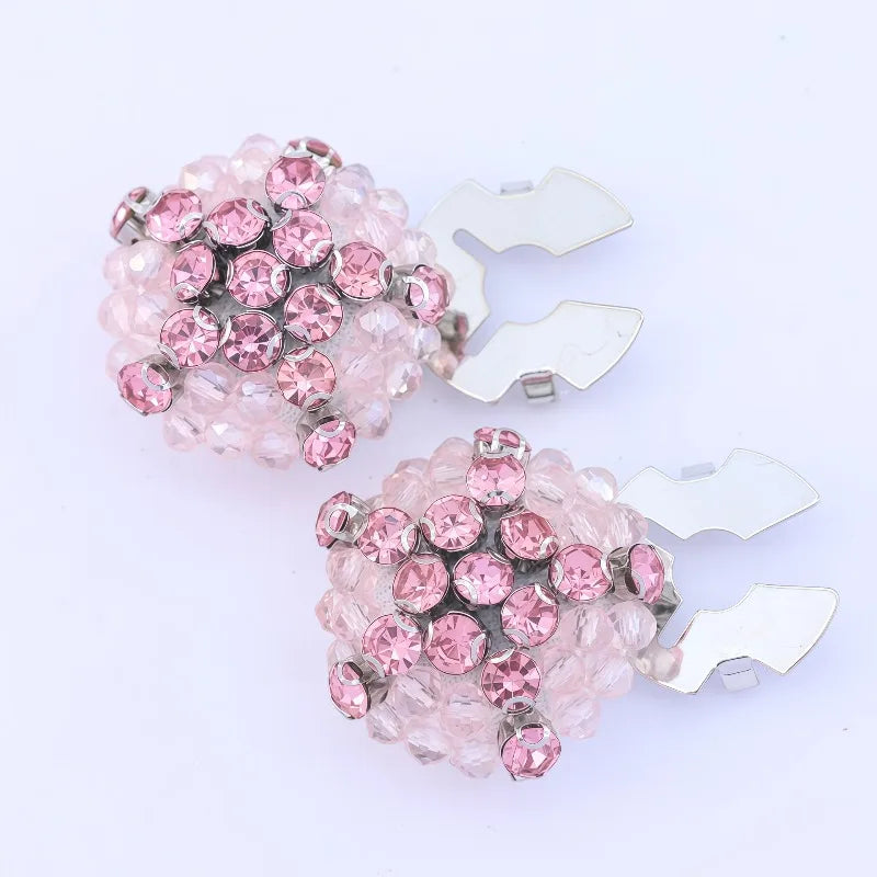 Handmade Crystal Turtle Button Covers – Embroidered Fabric Set