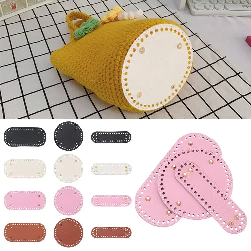 Material Crochet Bag 52 Holes DIY Accessories Knitted PU Leather Long
