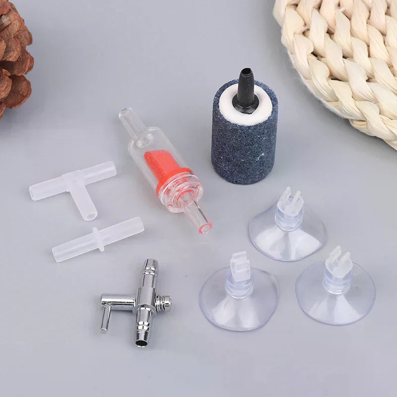 Aquarium Air Pump Kit – Air Stone, Check Valve & Bubble Aerator