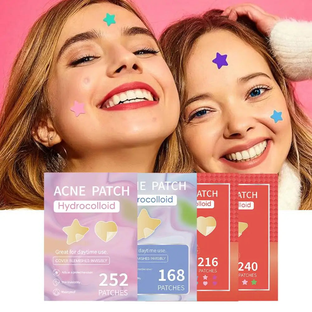SADOER Colorful Star Pimple Patches – 168–252 Acne Stickers