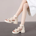 Women's Roman Wedge Sandals – Zip Open Toe 5cm Heel