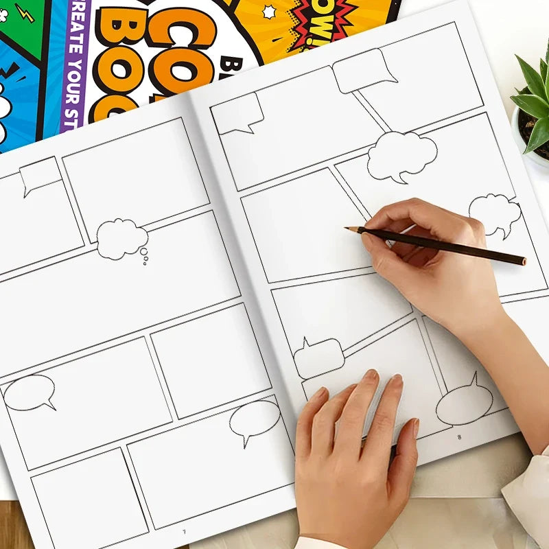 32-Page Blank Comic Sketchbook Drawing Adult Stress-relief Doodle
