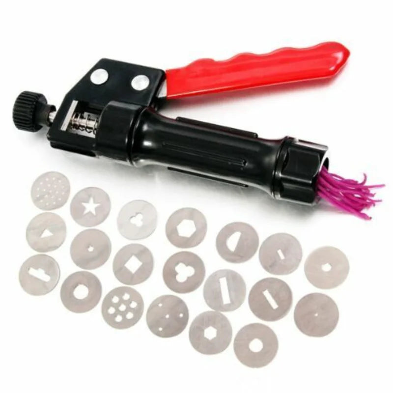Hand-Held Clay Extruder Gun with 20 Nozzle Discs | Art Tool