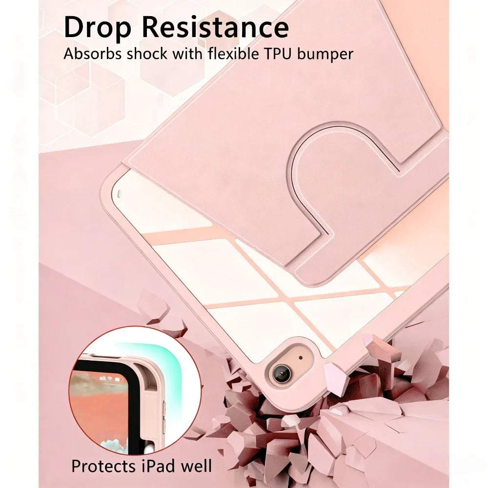 Magnetic 360° Rotating iPad Case – Air, Pro & 10th/11th Gen