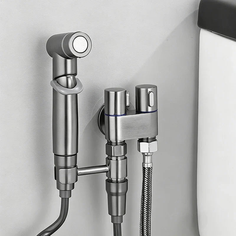 High-Pressure Handheld Bidet Spray Gun | 3-Way Angle Valve