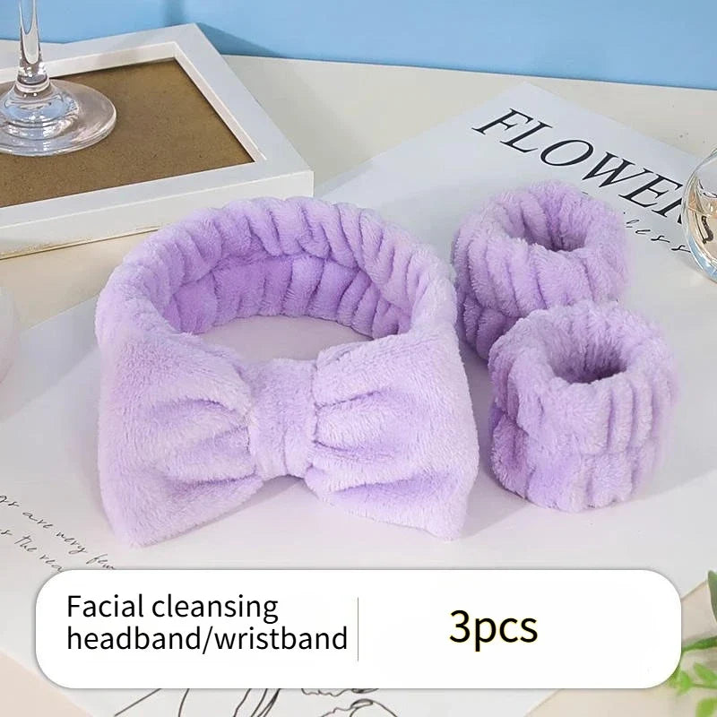 Butterfly Headband & Wristband Set – Plush Flannel Beauty Accessories