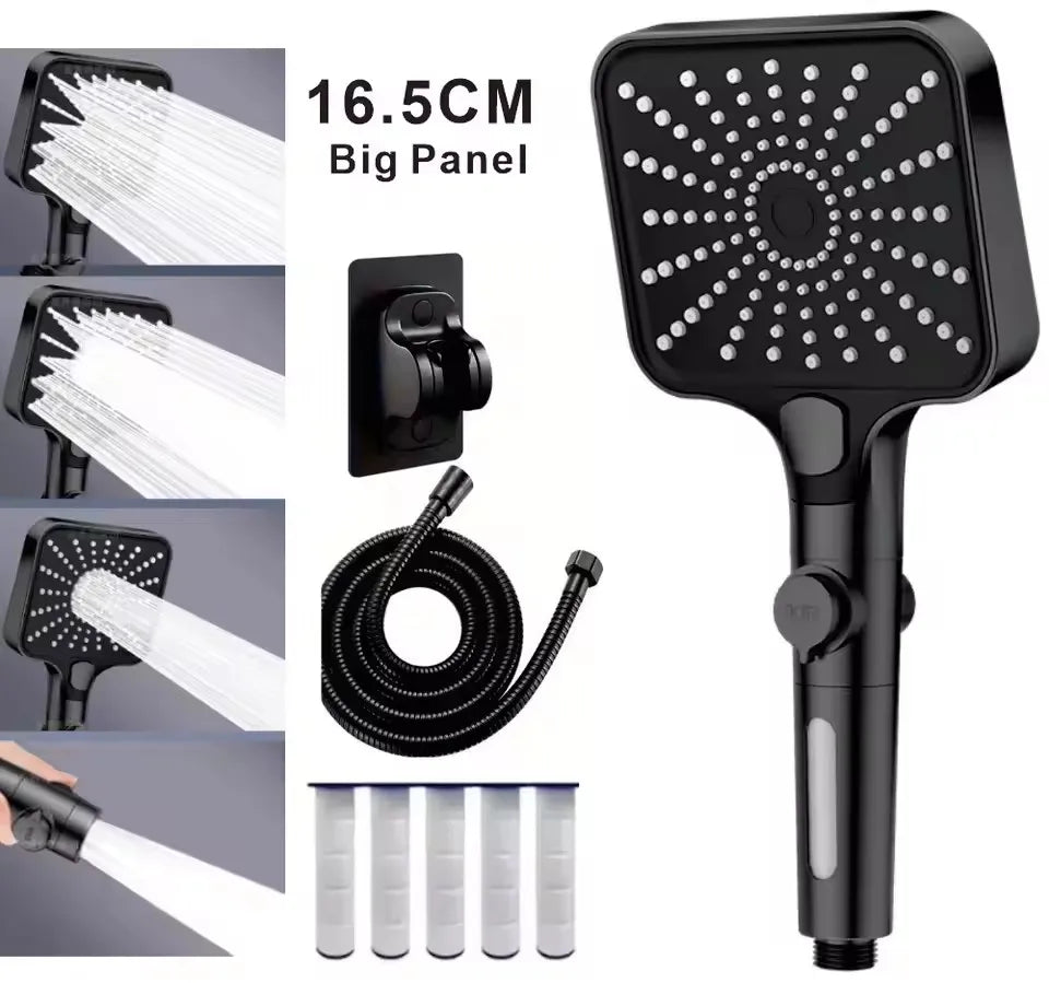 16CM High-Pressure Rainfall Shower Head | 3 Modes Water Saving