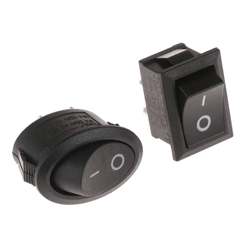 KCD1 KCD7 Oval Rocker Switch 2-Pin ON-OFF – 10 Pack