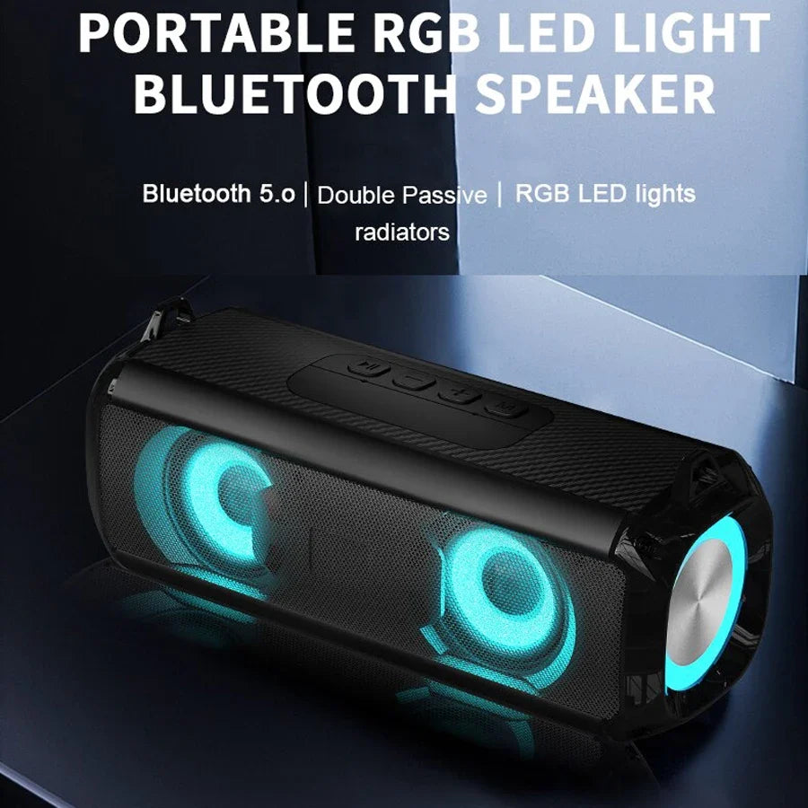 AyeBeau Portable Bluetooth Speaker RGB LED FM Radio Bass