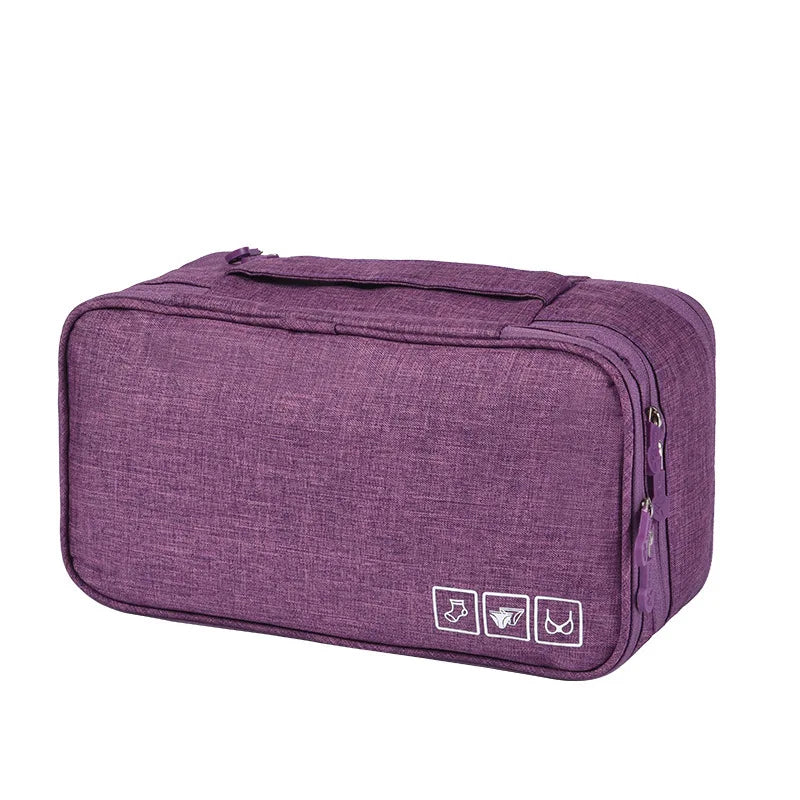 Travel Bra & Underwear Organizer Bag – Waterproof with Dividers