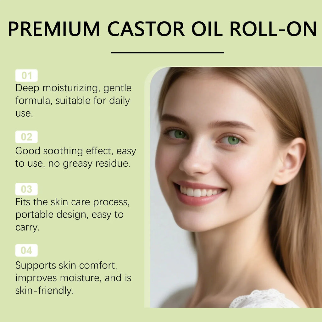 Castor Oil Roll-On | Nourishing Hydrating Face Oil 30ml