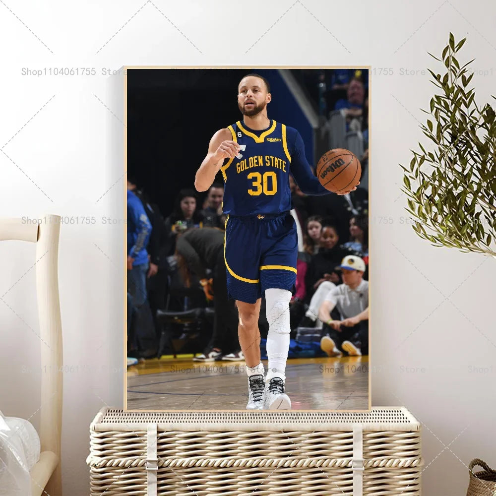 Stephen Curry Basketball Poster – Self-Adhesive Waterproof Wall Art