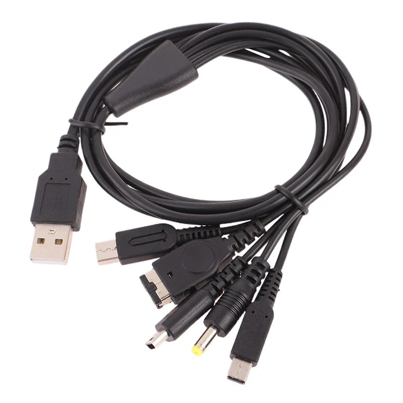 5-in-1 USB Charger Cable 1.2M for Nintendo 3DS, 2DS, GBA SP & Wii U