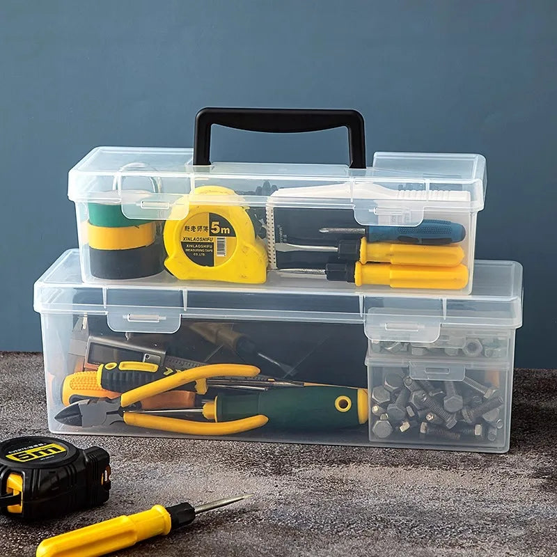 Transparent Multi-Compartment Hardware Parts Organizer Box