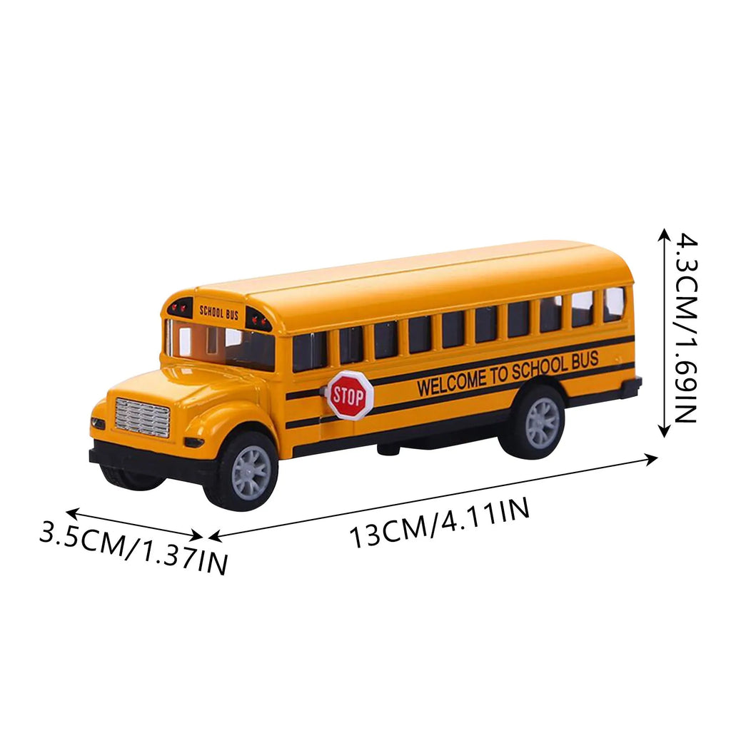Kids School Bus Pull Back Toy Car – Diecast 6" Model