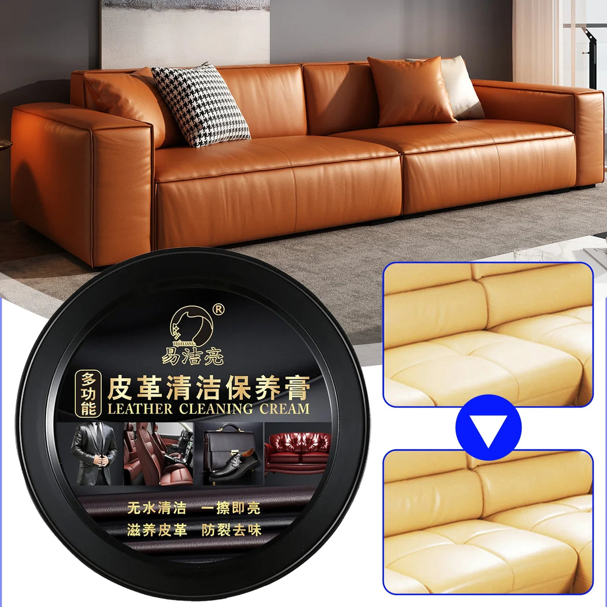 Multipurpose Leather Cleaner & Repair Cream – 160g Paste