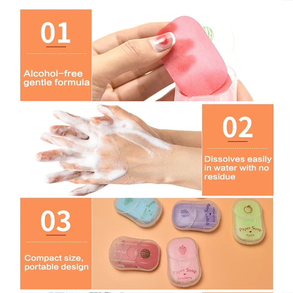 Portable Hand Soap Sheets for Travel – 50 Dissolving Sheets