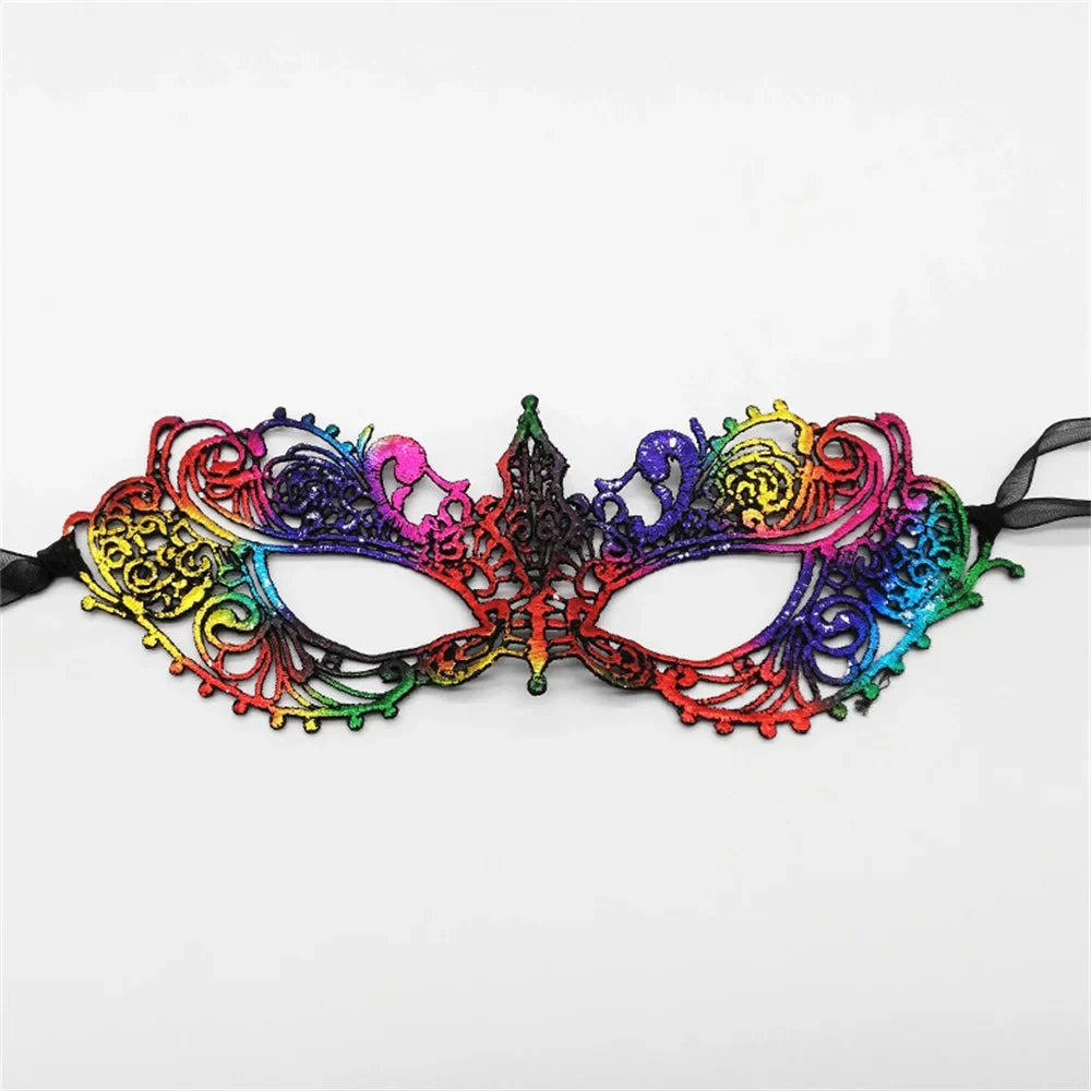 Women Sexy Hollow Lace Masquerad Face Mask Ribbon Princess Party
