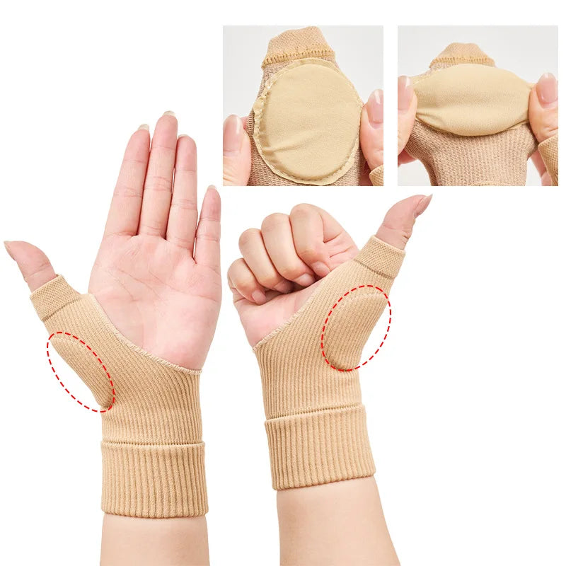Breathable Wrist & Thumb Compression Gloves with Gel Pads