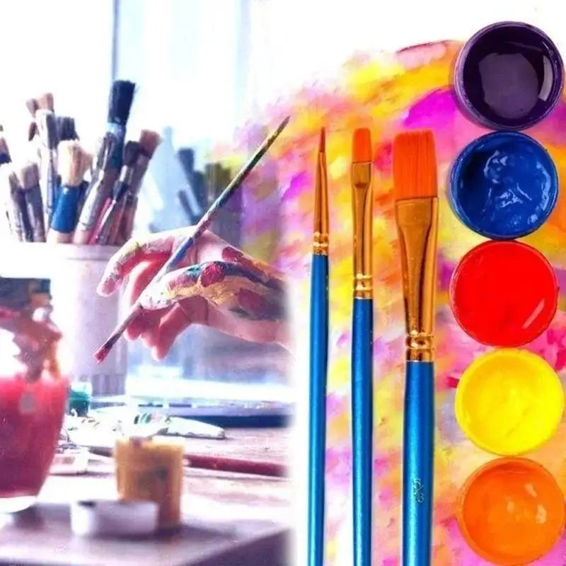 10-Piece Artist Paint Brush Set – Acrylic, Oil & Watercolor