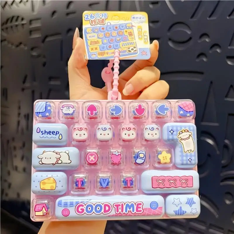 26-Key Keyboard Fidget Keychain Toy – Tactile Press Pendant