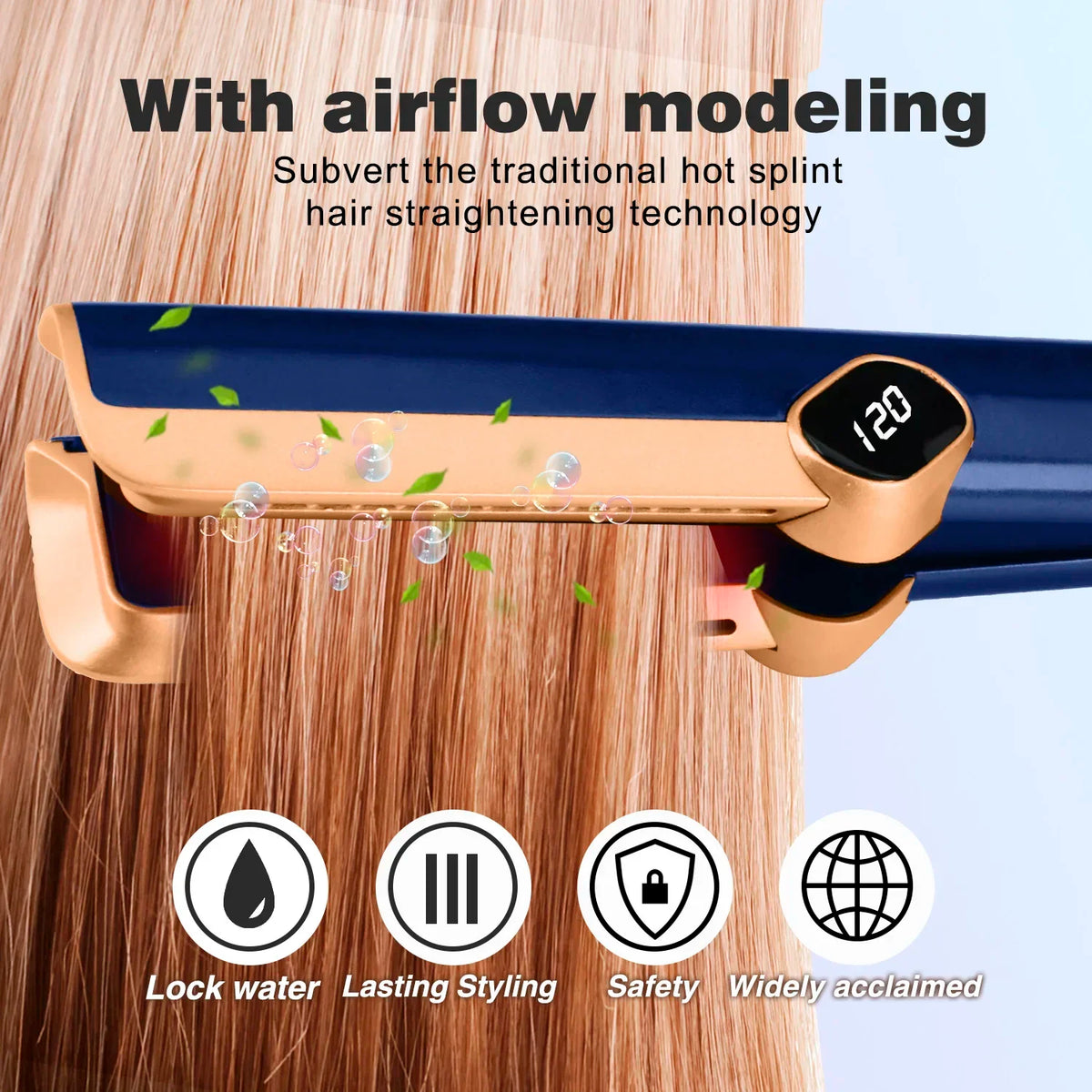 2-in-1 Airflow Hair Straightener & Dryer | LCD Ion Styler