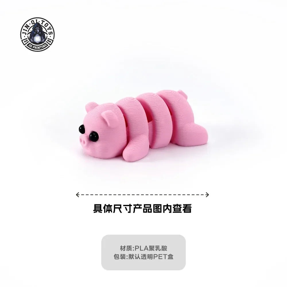 3D Printed Mini Animals Multi-joint Rotatable Fidget Toys Office Desk