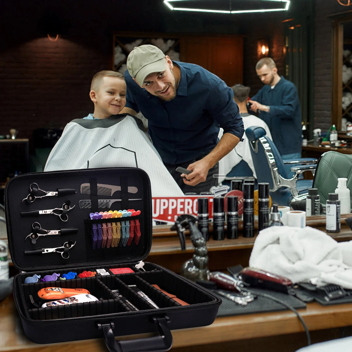 High-Capacity Barber Bag | PU Leather Salon Organizer Case
