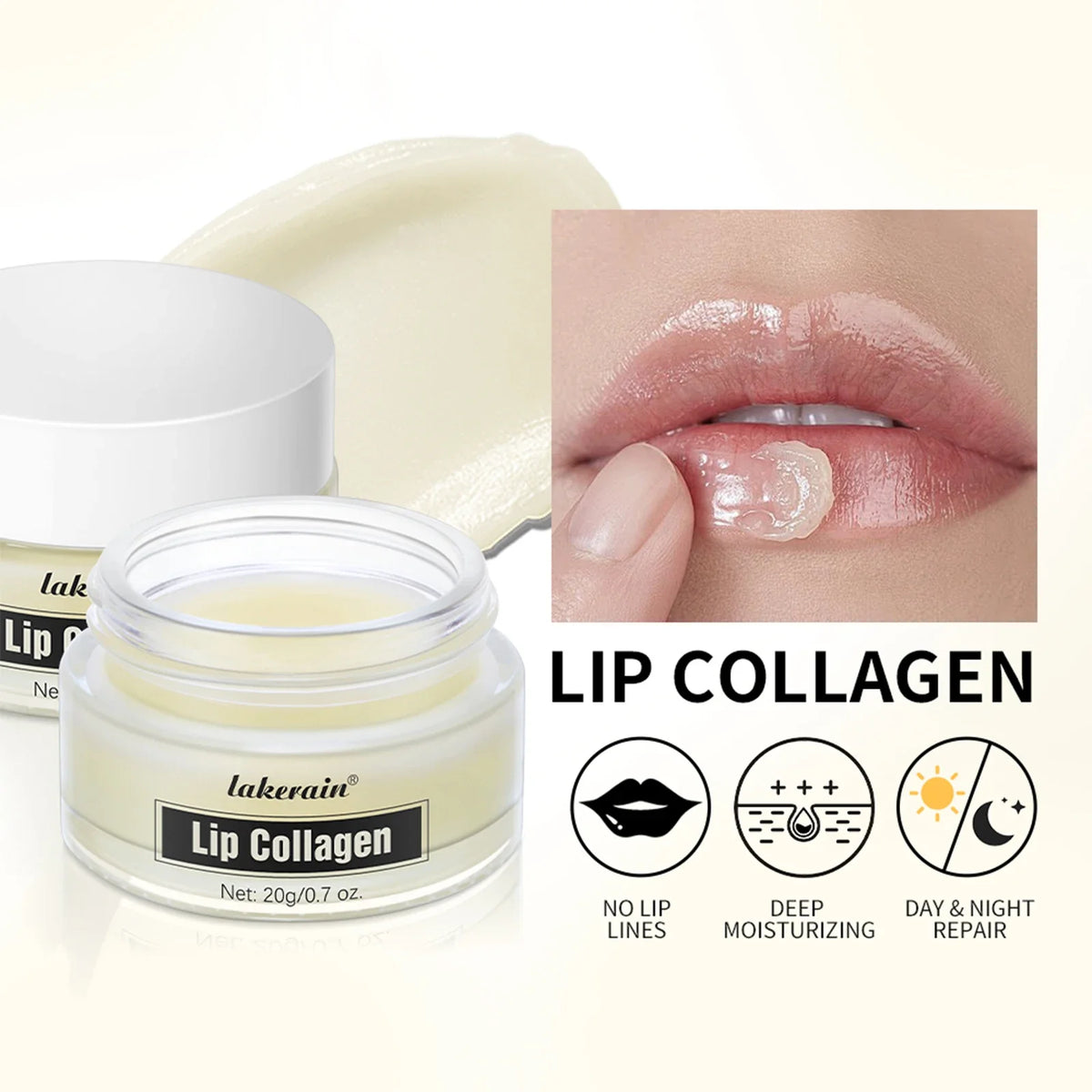 Lakerain Collagen Lip Mask & Balm – Hydrates & Smooths Lips