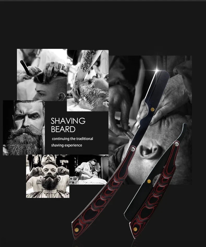 Men's Straight Edge Folding Razor – Stainless Steel Barber Shaver