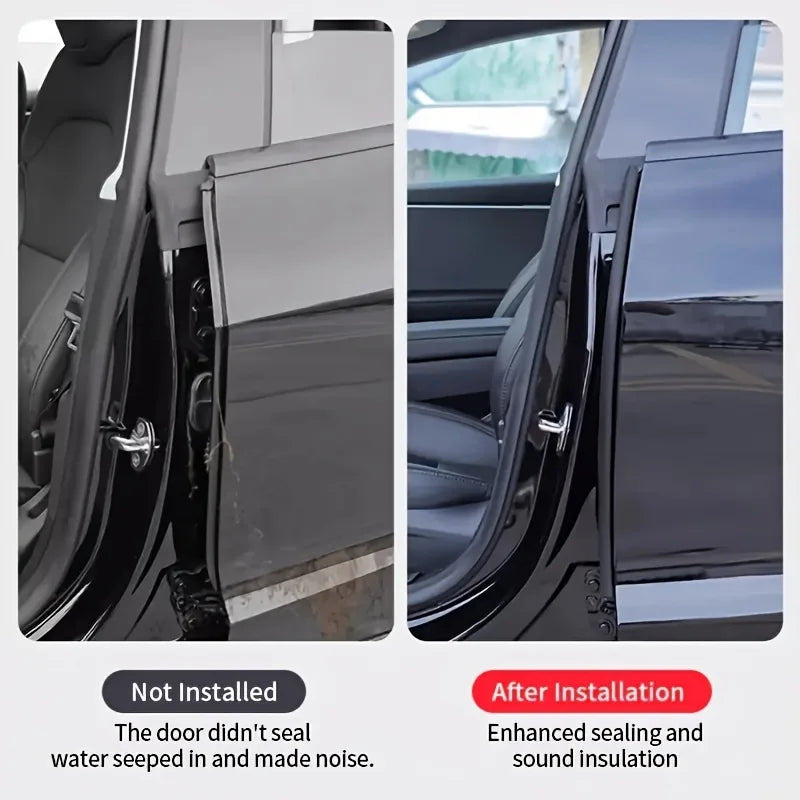 2pcs Car B-Pillar Rubber Weatherstrip Door Edge Seal Strip