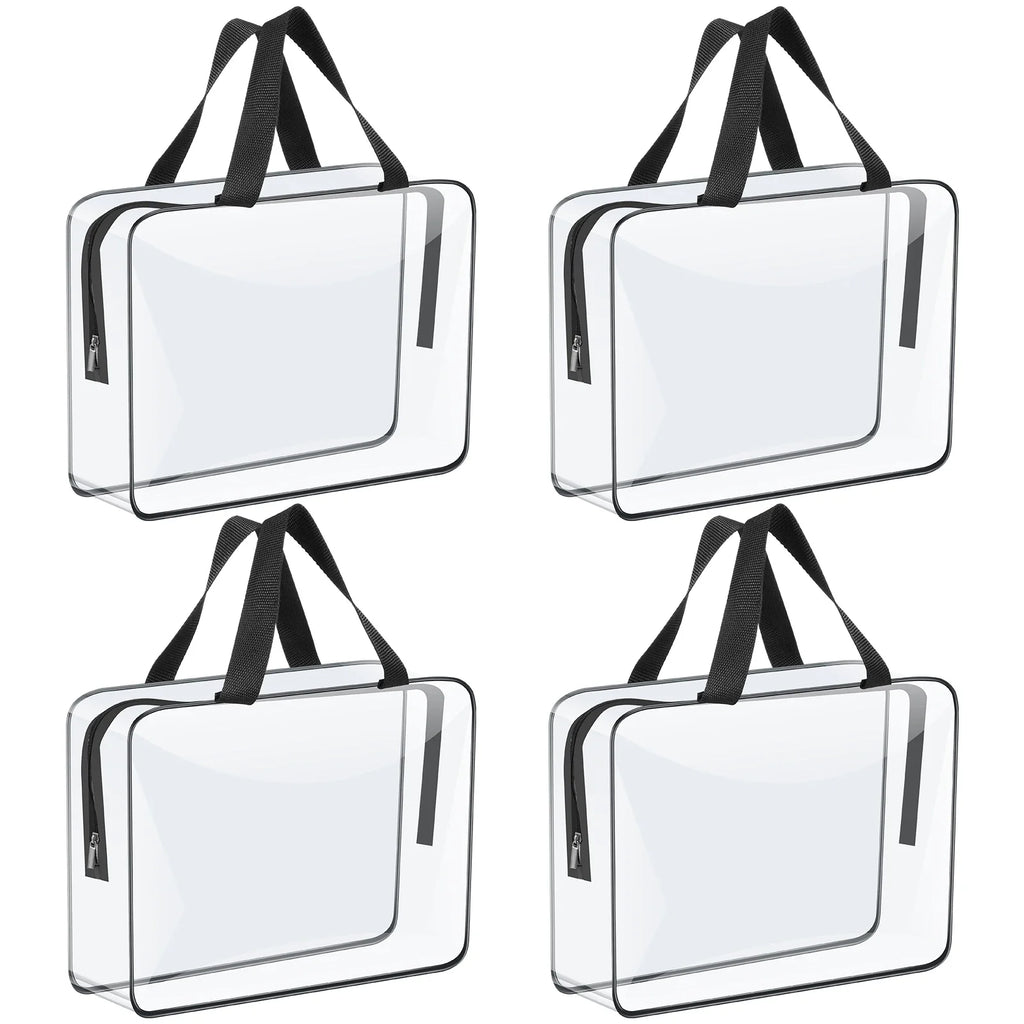 Clear PVC Organizer Bags 4/6 Pcs – Waterproof Zipper Storage
