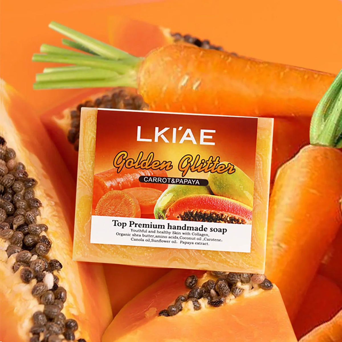 AILKE Carrot & Papaya Brightening Natural Handmade Soap 150g