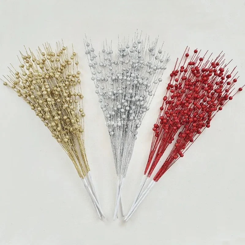 43cm Glitter Berry Artificial Stems | Christmas Tree Ornaments