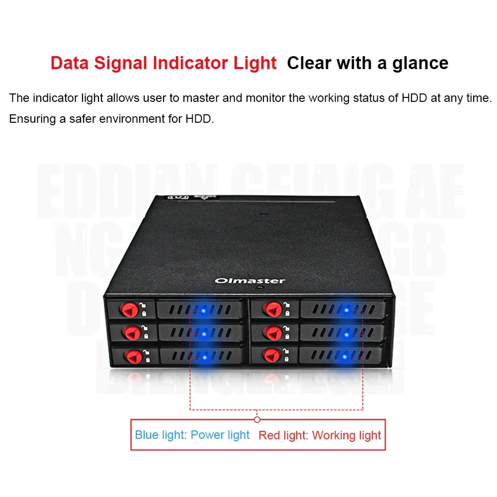 OImaster 6-Bay 2.5" SATA HDD SSD Hot-Swap Mobile Rack 6Gbps