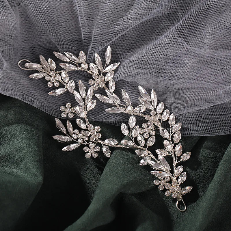 Rhinestone Leaf Headband | Bridal & Party Hair Jewelry