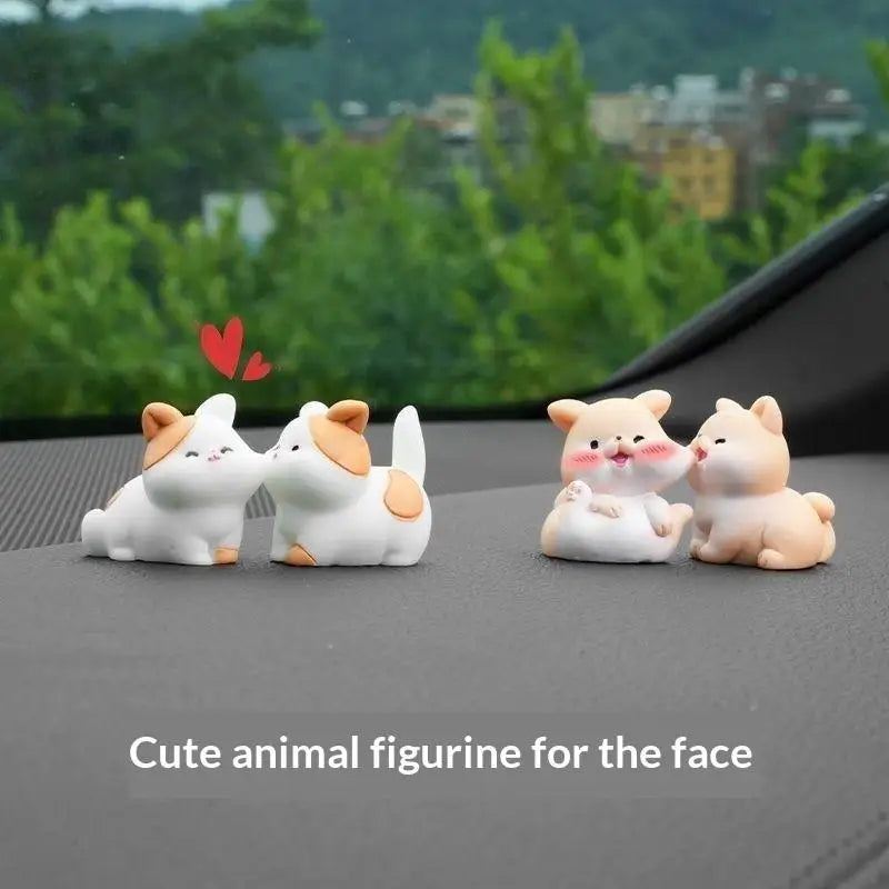 Cute Kissing Animal Resin Figurines | Car & Desk Decor 2pc