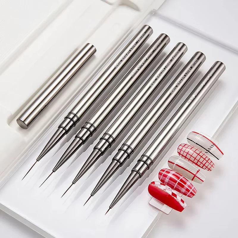 Nail Art Liner Brush Set 6–18mm | UV Gel Painting Pen Kit