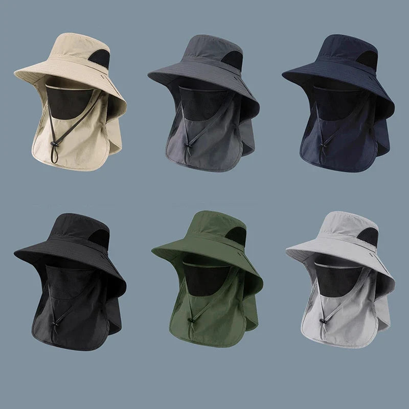 UV Sun Hat with Neck Flap – Outdoor Fishing Bucket Cap