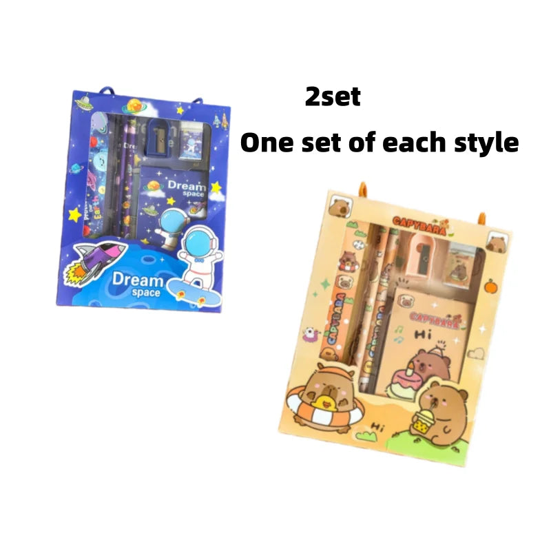 Capybara & Astronaut Stationery Set – 6-Piece Gift Bundle