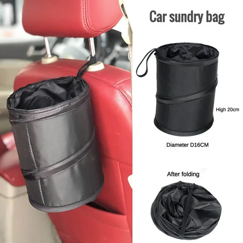Car Trash Can with Side Pocket – Waterproof Leak-Proof Bag