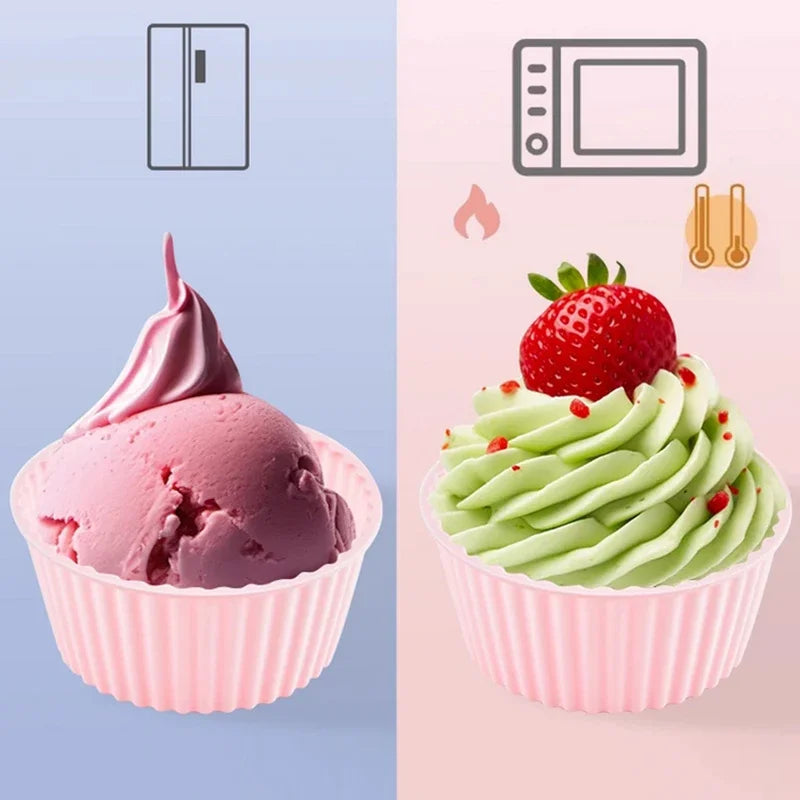 2-Pack Food Grade Silicone Cupcake Muffin Baking Molds – Non-Stick