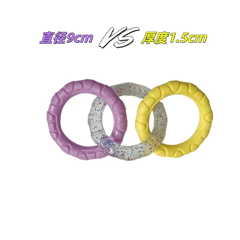 Dog Toys Pull Rings Tough Bite Cleaning Teeth Grinding Relieving