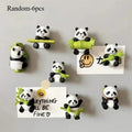6-Piece Cartoon Animal Resin Fridge Magnets – Cute Panda Set