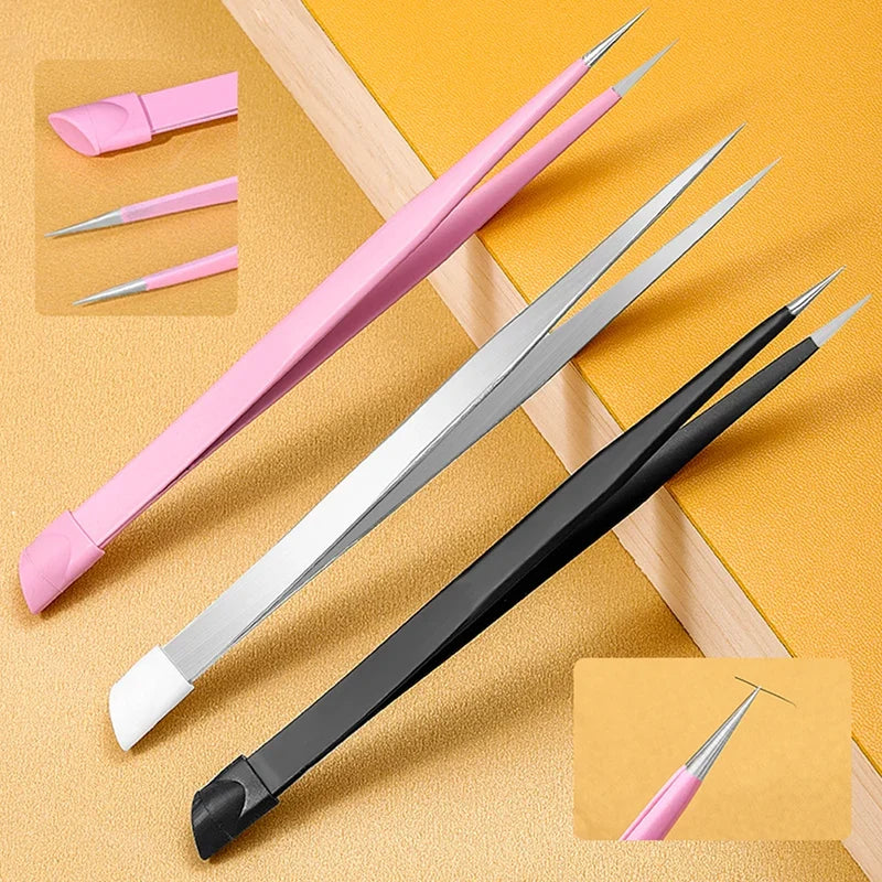 Nail Art Tweezers Silicone Tip – Rhinestone & 3D Sticker Picker