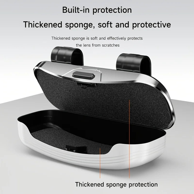 One-Touch Car Sun Visor Glasses Holder & Storage Case