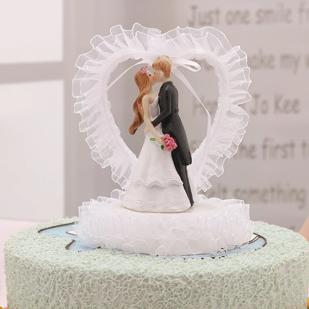 Bride & Groom Wedding Cake Topper | Romantic Resin Keepsake