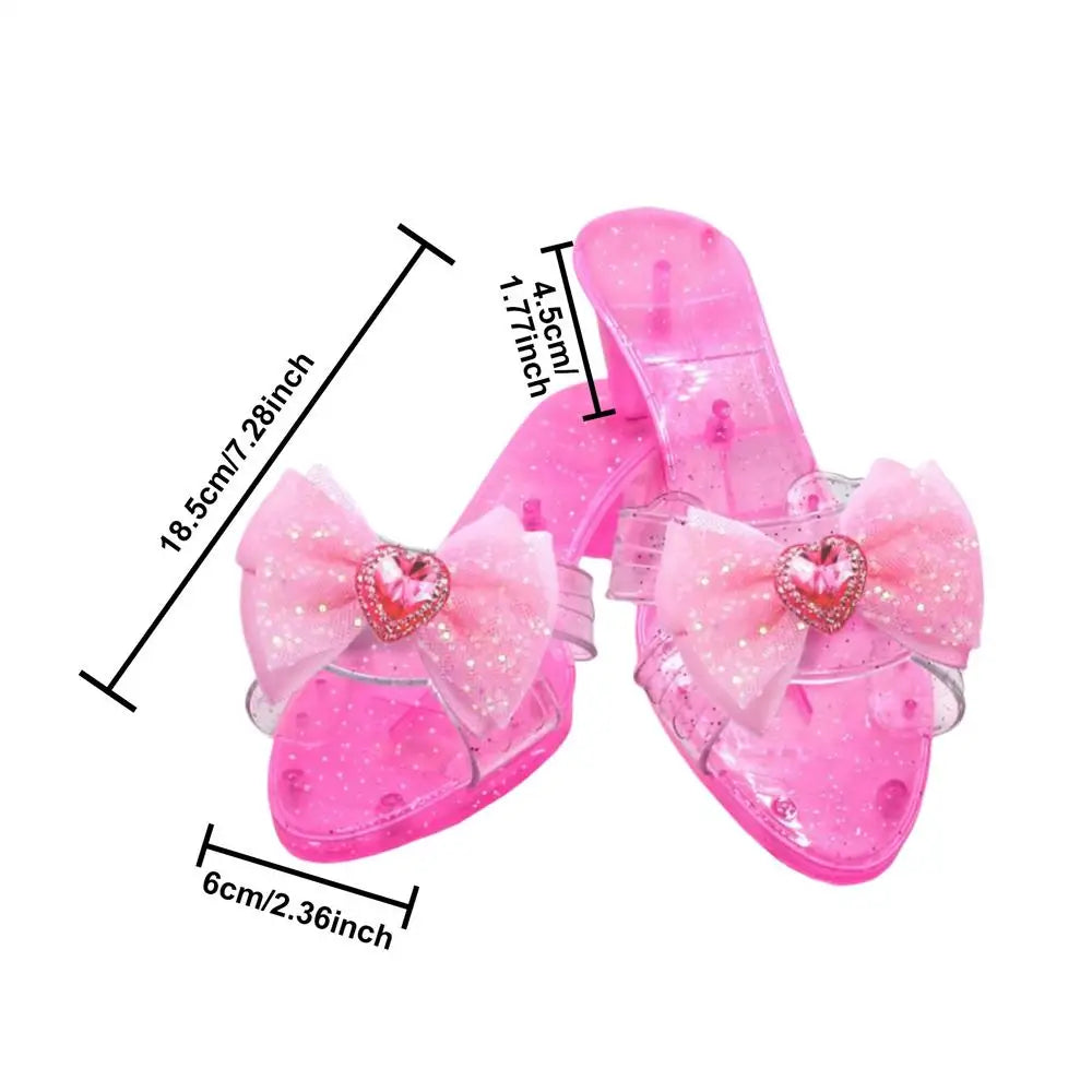 Princess Crystal Shoes Cosplay Prop Heels Pretend Play House Games