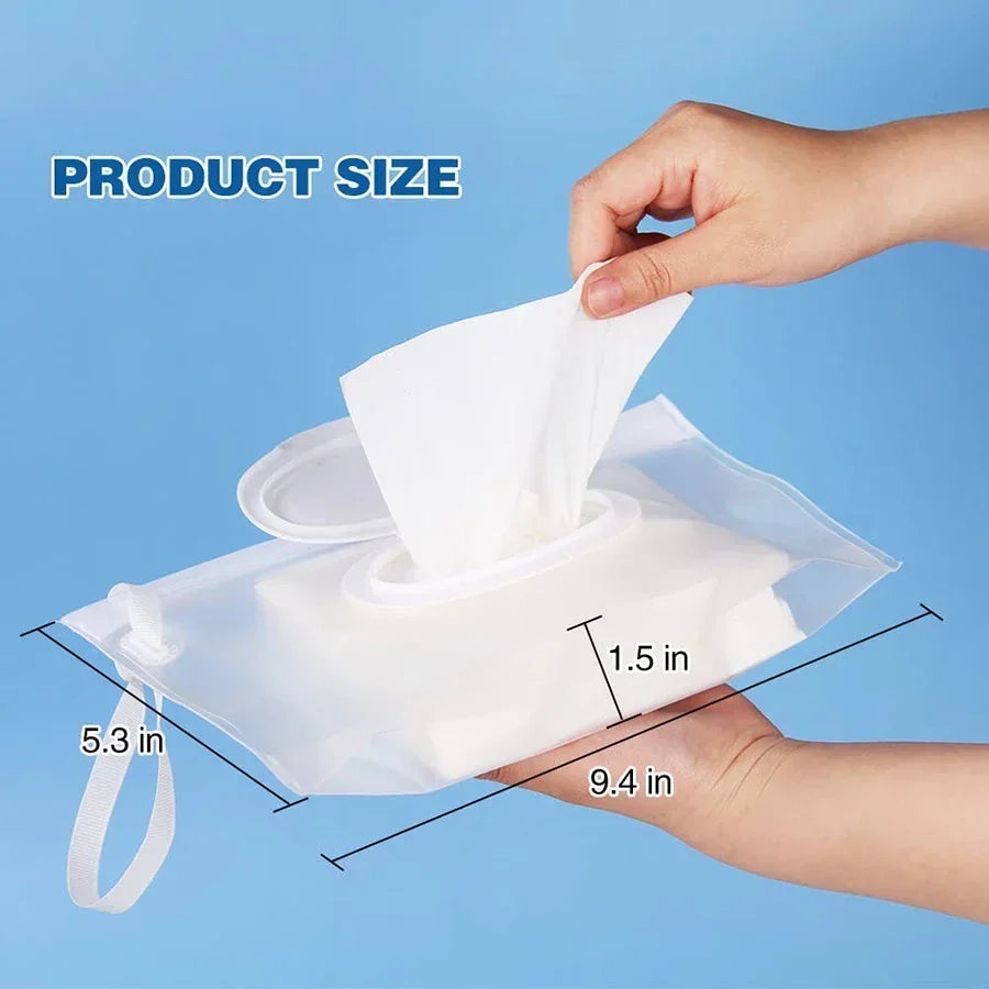 Baby Wet Wipe Pouch EVA Flip Cover | Refillable Stroller Bag